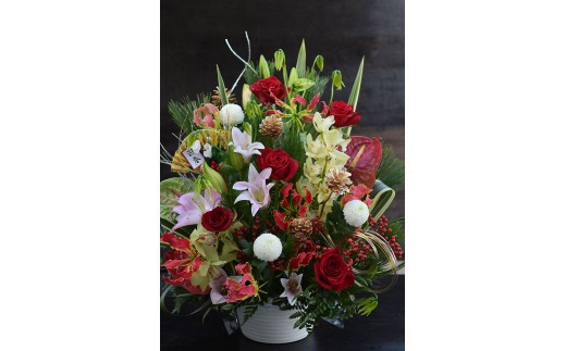 新春 お正月 フラワーアレンジメント（迎春アレンジ百花繚乱 ）【 年末年始 正月 送料無料 門真市 】