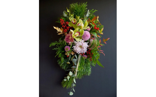 【年内発送】お歳暮にも！【お正月 迎春 お年賀】アレンジ　月の装い【 年内配送 先行予約 年末年始 正月 送料無料 門真市 】