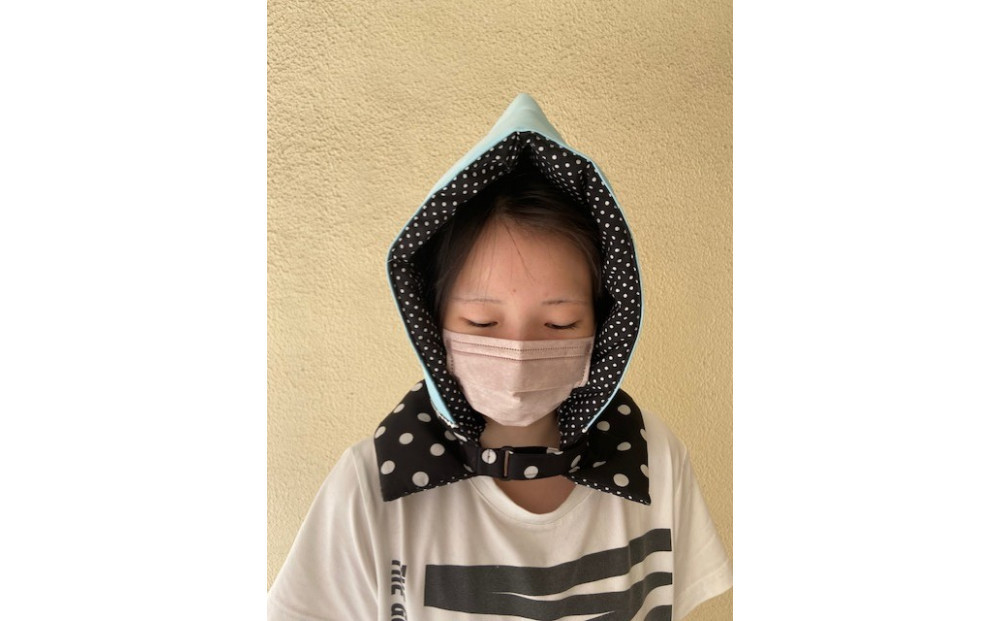 防災頭巾　子ども用 ＜カラー：水色＞【避難グッズ グッズ 防災用品 避難用品 地震 火事 火災 保護 災害 地震対策 防災対策】