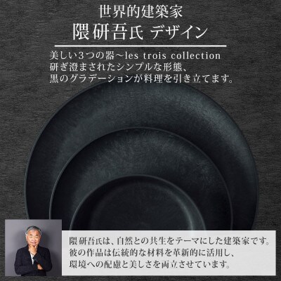 《大皿2枚 直径27cm/黒》レトワコレクション black プレート 隈研吾デザイン