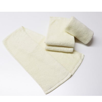 フェイスのハンブンタオル4枚セット(アイボリー)
