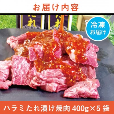 《約2.0kg》当店注文率No.1のハラミたれ漬け焼肉(甘口しょうゆ味)　BBQ用に人気【配送不可地域：離島】