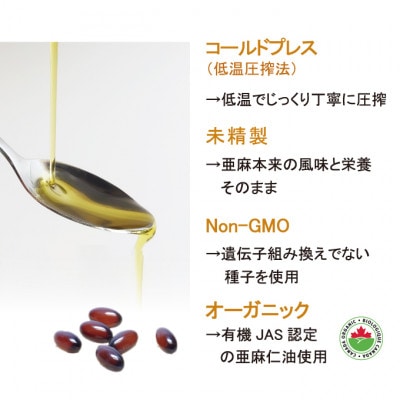 カプセルになった亜麻仁油(アマニ油)　180粒(90粒×2袋) 【未精製・低温圧搾】【配送不可地域：離島】