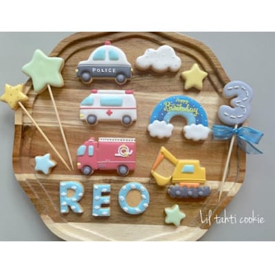 【乗り物4セット】オーダーメイドアイシングクッキー　〈リルタハティクッキー〉