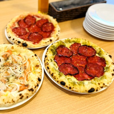 【お店で人気の3品セット】シーフードアヒージョ、エビのトマトソースグラタン、ジェノベーゼ＆サラミピザ【配送不可地域：離島】