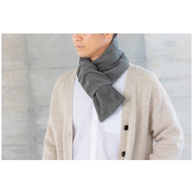 首元ホカホカ ネックウォームマフラー(ダークグレー)