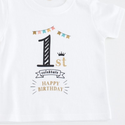 バースデー01 Tシャツ キッズ ベビー 1歳のお誕生日向け 90サイズ