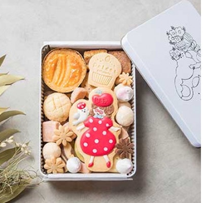 【贈答品】お菓子な世界缶 プレゼントやご褒美に大人気!おしゃれでかわいいクッキー缶#01