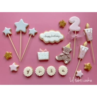 【テディーベアセット】オーダーメイドアイシングクッキー　〈リルタハティクッキー〉