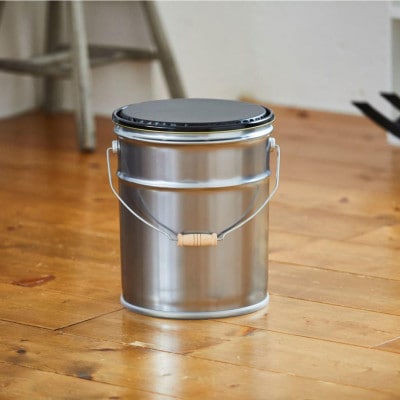 スツール風ペール缶(シルバー)クッション付き