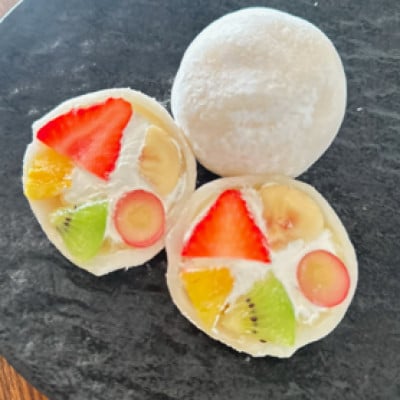 【冷凍4個】フルーツ専門店が作る　フルーツミックスクリーム大福(5種類のフルーツ入り)【配送不可地域：離島】