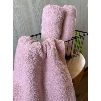 泉州タオル　ホテル仕様カラータオル〈ピンク〉同色3枚セット