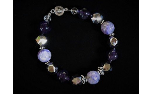 天然石ブレスレット 「シャドームーン」【007A-031】