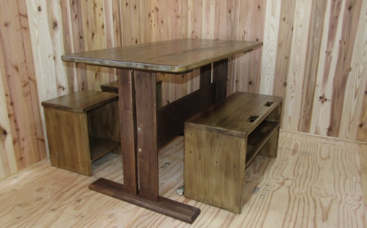 手作り 木製 ダイニングテーブル Ver.1 ※お届け不可地域あり【007A-058】