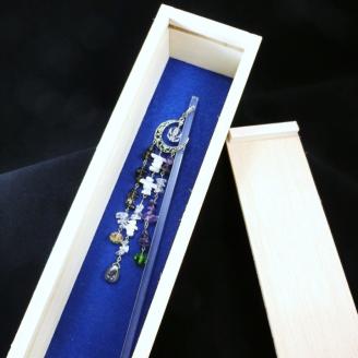 天然石簪（かんざし）「Crescent Moon(三日月) 」【007B-066】