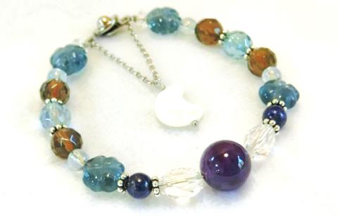 天然石ブレスレット 「月下美人」【007B-071】