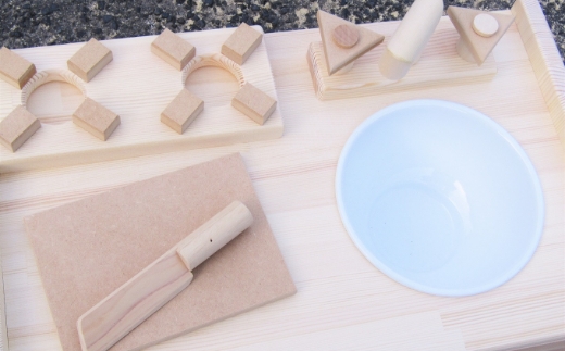 手作り木製 ままごとキッチン KHM 素材色【007B-076】