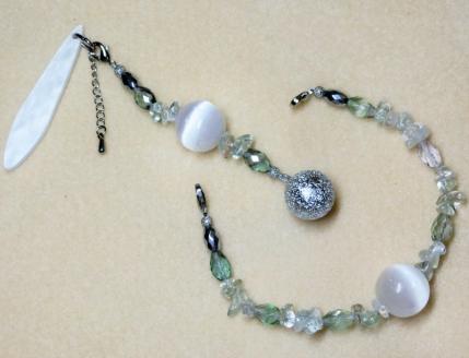 オリジナル根付・羽織紐セット 「岸辺に咲く花（Fleur de Rocaille）」【007B-080】