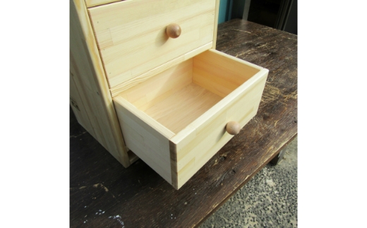 手作り 木製 キャビネット 4段【007B-091】