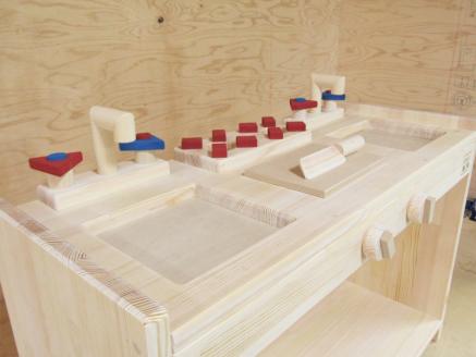 手作り木製 ままごとキッチン KBM-W【007B-098】