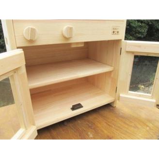 手作り木製ままごとキッチン KHM-S素材色【007B-104】