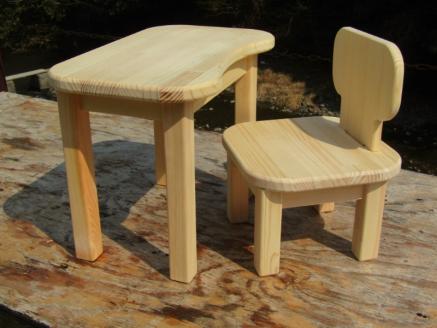 手作り木製 お子様用、机・いすセットVer.1 Mサイズ【007B-105】