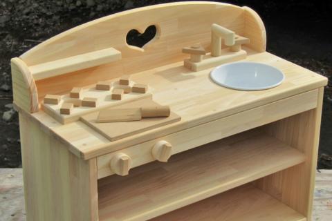 手作り木製 ままごとキッチン UHK Ⅱ 素材色バージョン【007B-109】