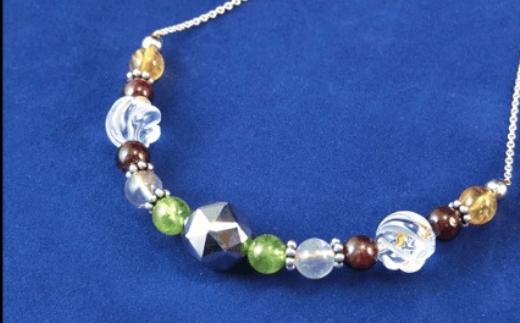 天然石ネックレス 「星を胸に」【007C-053】