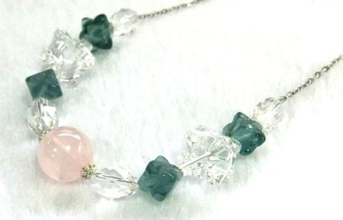 天然石ネックレス 「氷の涙」【007C-054】