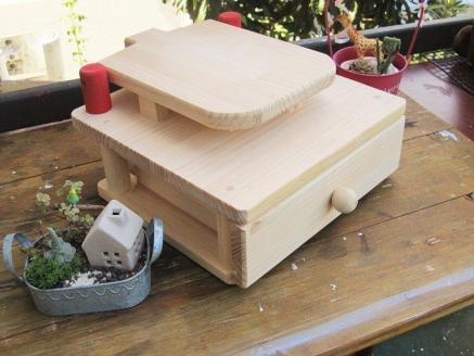 手作り木製 姫鏡台【007C-055】