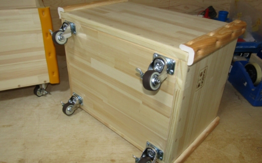 手作り木製 おもちゃ箱 キャスター付き【007C-068】