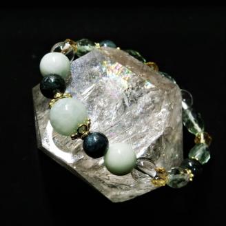 天然石ブレスレット 「新緑のアフロディーテ」【007C-073】