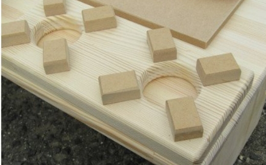 手作り木製 ままごとキッチンRHK-LX 座って遊べるテーブルサイズ 素材色【007C-086】