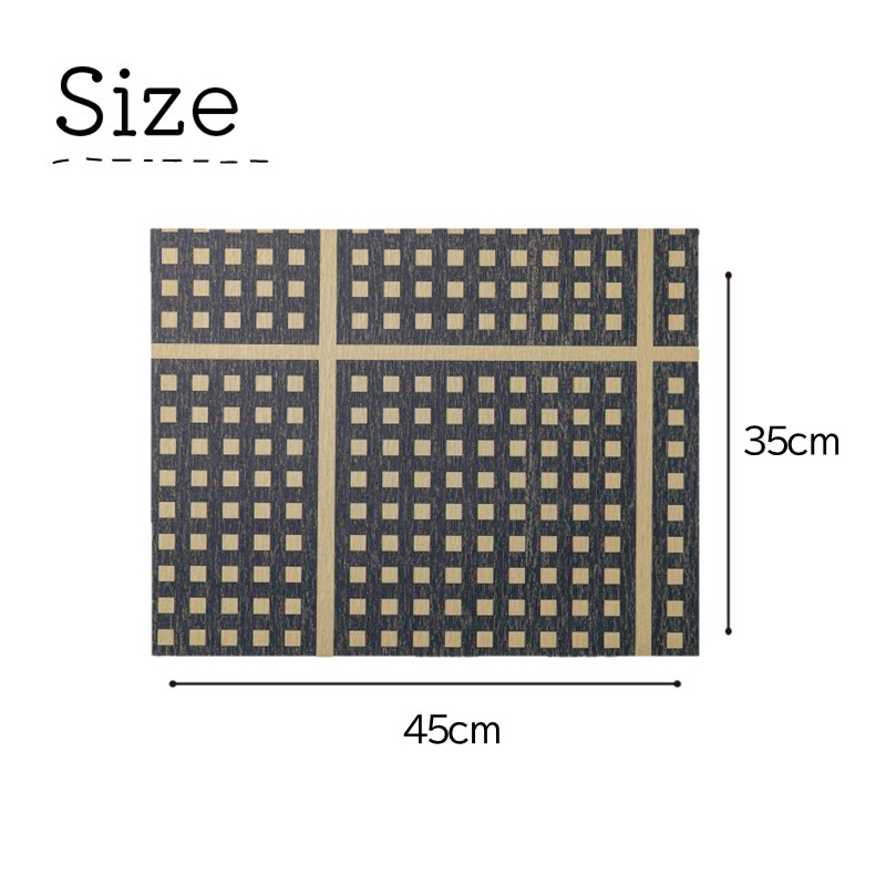 テーブルマット チェック ネイビー＆オレンジ 各4枚入り(30286) ※お届け不可地域あり【021E-009】