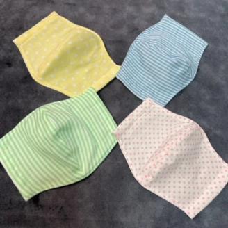 ハンドメイド 立体 ガーゼ マスク セット （柄物） 9枚【029D-007】