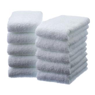 【泉州タオル】吸水力と肌触りが自慢のデイリーユースフェイスタオル ホワイト10枚 ※お届け不可地域あり【039D-250】