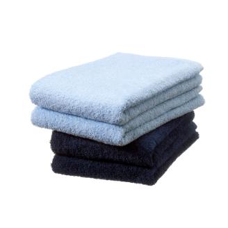 吸水力と肌触りが自慢のデイリーユースバスタオル スカイブルー・クラシックブルー 4枚※お届け不可地域あり【039D-253】