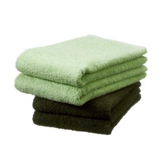 【泉州タオル】吸水力と肌触りが自慢のデイリーユースバスタオル ライトグリーン・モスグリーン 4枚 ※お届け不可地域あり【039D-257】