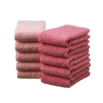 【泉州タオル】吸水力と肌触りが自慢のデイリーユースフェイスタオル ライトピンク・紅梅 10枚 ※お届け不可地域あり【039D-248】