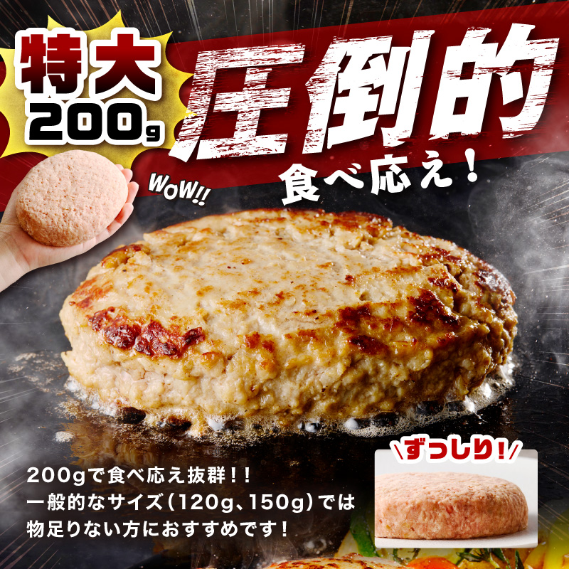 【無添加】食べ応え抜群！ 生ハンバーグ 200g 4個【087D-037】