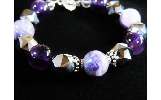 天然石ブレスレット 「シャドームーン」【007A-031】