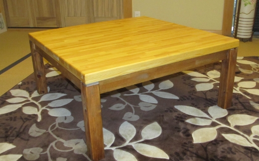 手作り木製 ローテーブル「こたつにも使ってね」【007A-057】