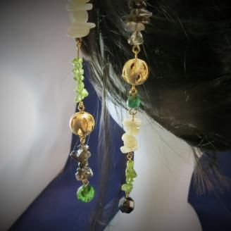 天然石簪（かんざし）「新緑の威吹（いぶき）」【007B-069】