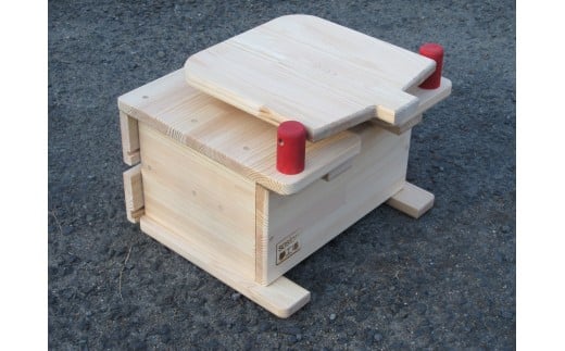 手作り木製 姫鏡台2段ワイド【007B-078】