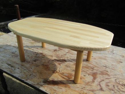 手作り木製 小判型ちゃぶ台【007B-083】