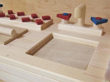 手作り木製 ままごとキッチン KBM-W【007B-098】