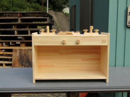 手作り木製ままごとキッチン KBM-W素材色バージョン【007B-099】