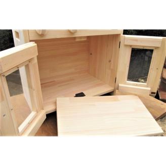 手作り木製ままごとキッチン KHM-S素材色【007B-104】