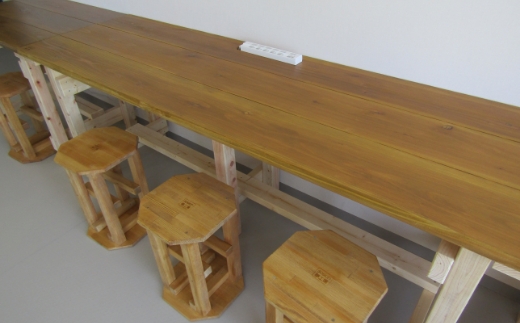 手作り 木製 八角 スツール【007C-067】