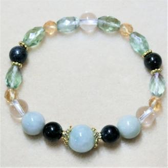 天然石ブレスレット 「新緑のアフロディーテ」【007C-073】